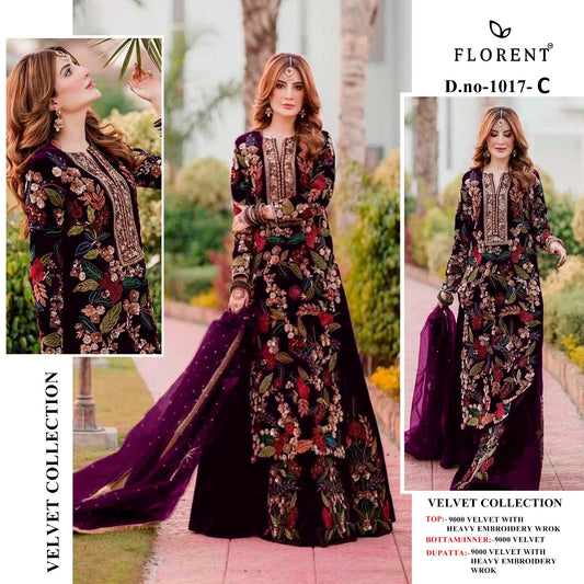 1017C Florent Embroidery Velvet Suits
