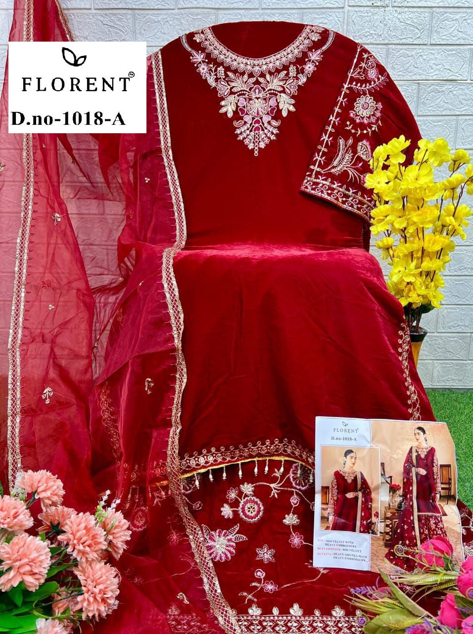 1018-A Florent Embroidery Velvet Suits
