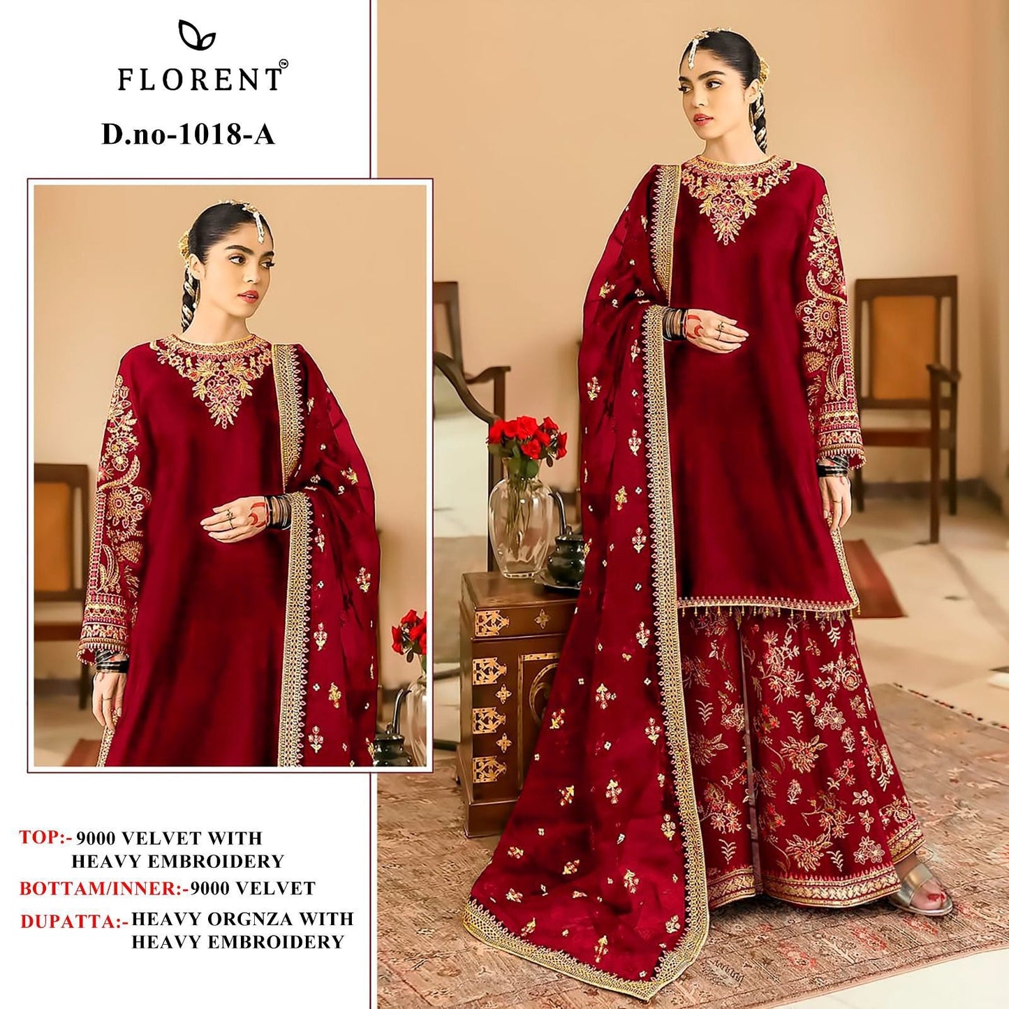 1018-A Florent Embroidery Velvet Suits