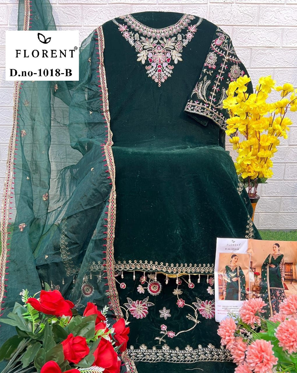 1018-B Florent Embroidery Velvet Suits