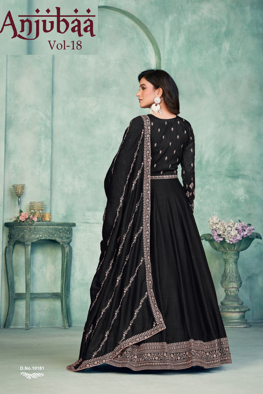 10181 Vol-18 Anjubaa Silk Unstitched Suits