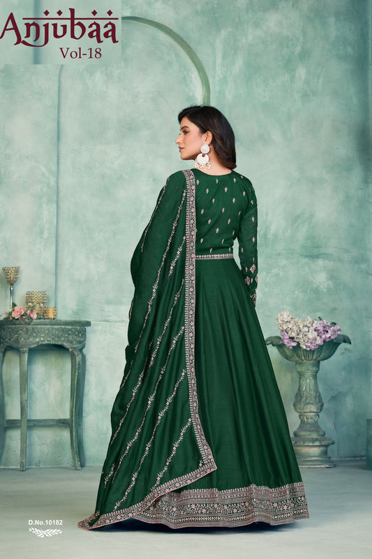 10182 Vol-18 Anjubaa Silk Unstitched Suits