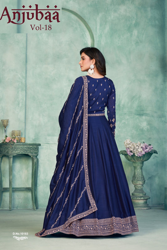 10183 Vol-18 Anjubaa Silk Unstitched Suits