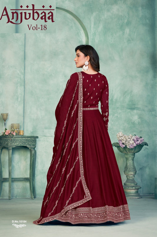 10184 Vol-18 Anjubaa Silk Unstitched Suits