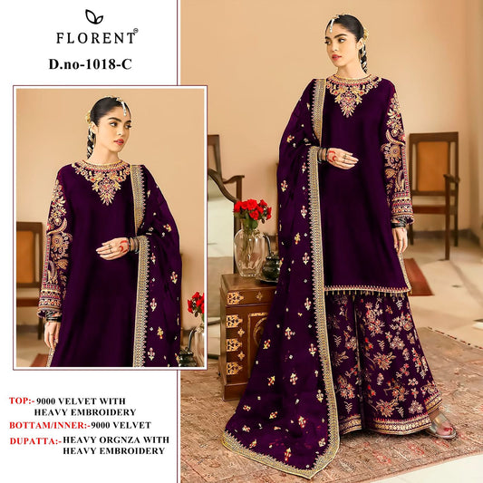 1018C Florent Embroidery Velvet Suits