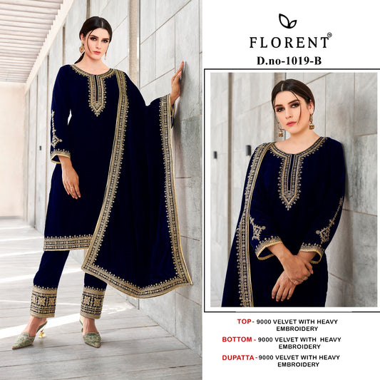 1019B Florent Embroidery Velvet Suits
