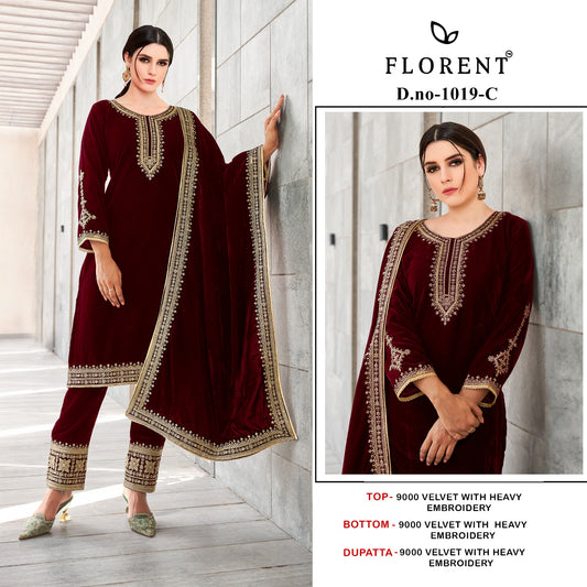 1019C Florent Embroidery Velvet Suits