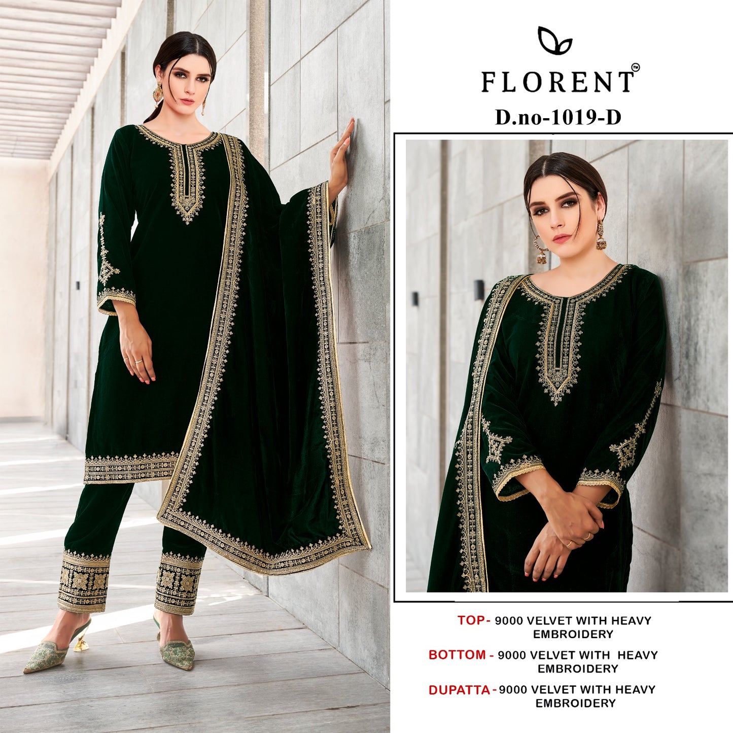 1019D Florent Embroidery Velvet Suits