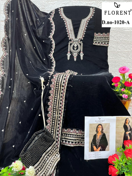 1020-A Florent Embroidery Velvet Suits