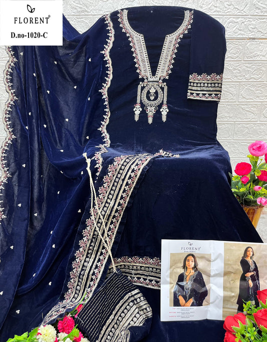 1020C Florent Embroidery Velvet Suits