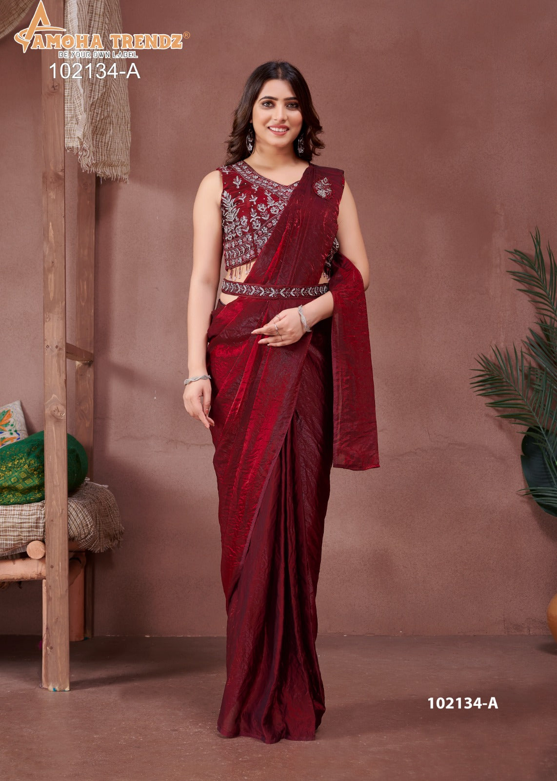 102134A Amoha Embroidered Sarees