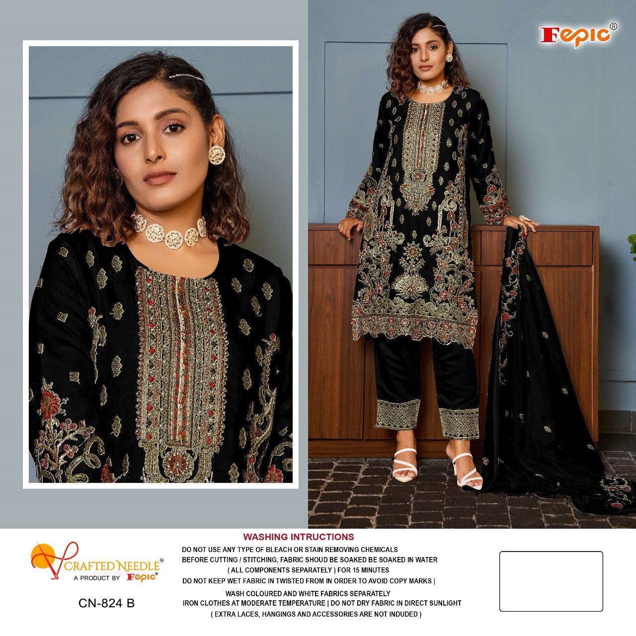 824B Crafted Needle Pakistani Readymade Suits