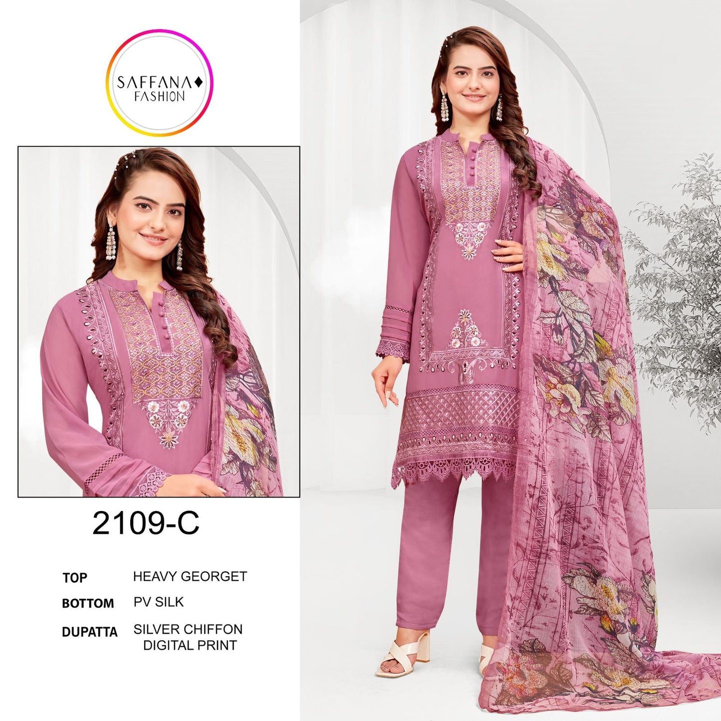 2109C Saffana Pakistani Readymade Suits