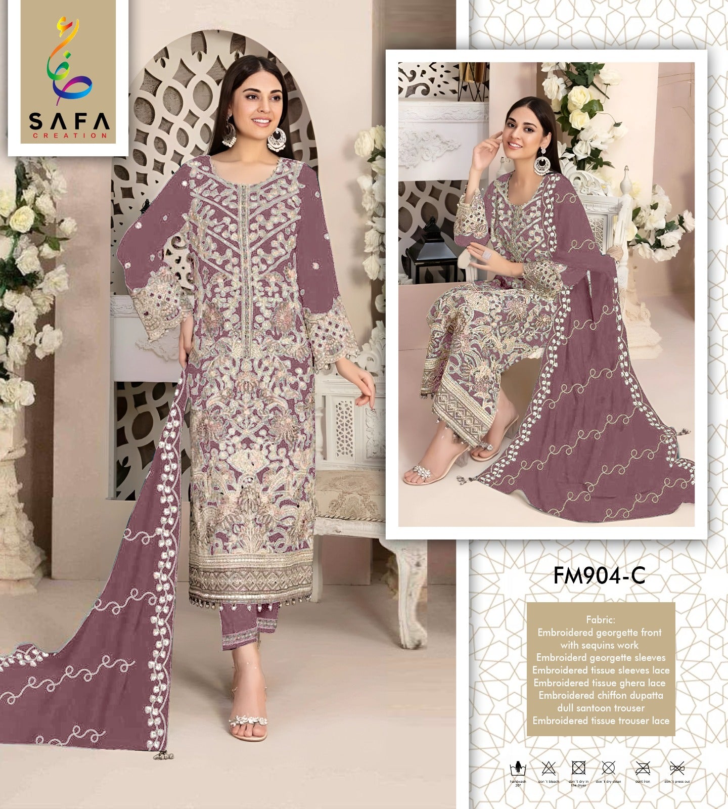 Fm-904C Safa Creation Pakistani Salwar Suits