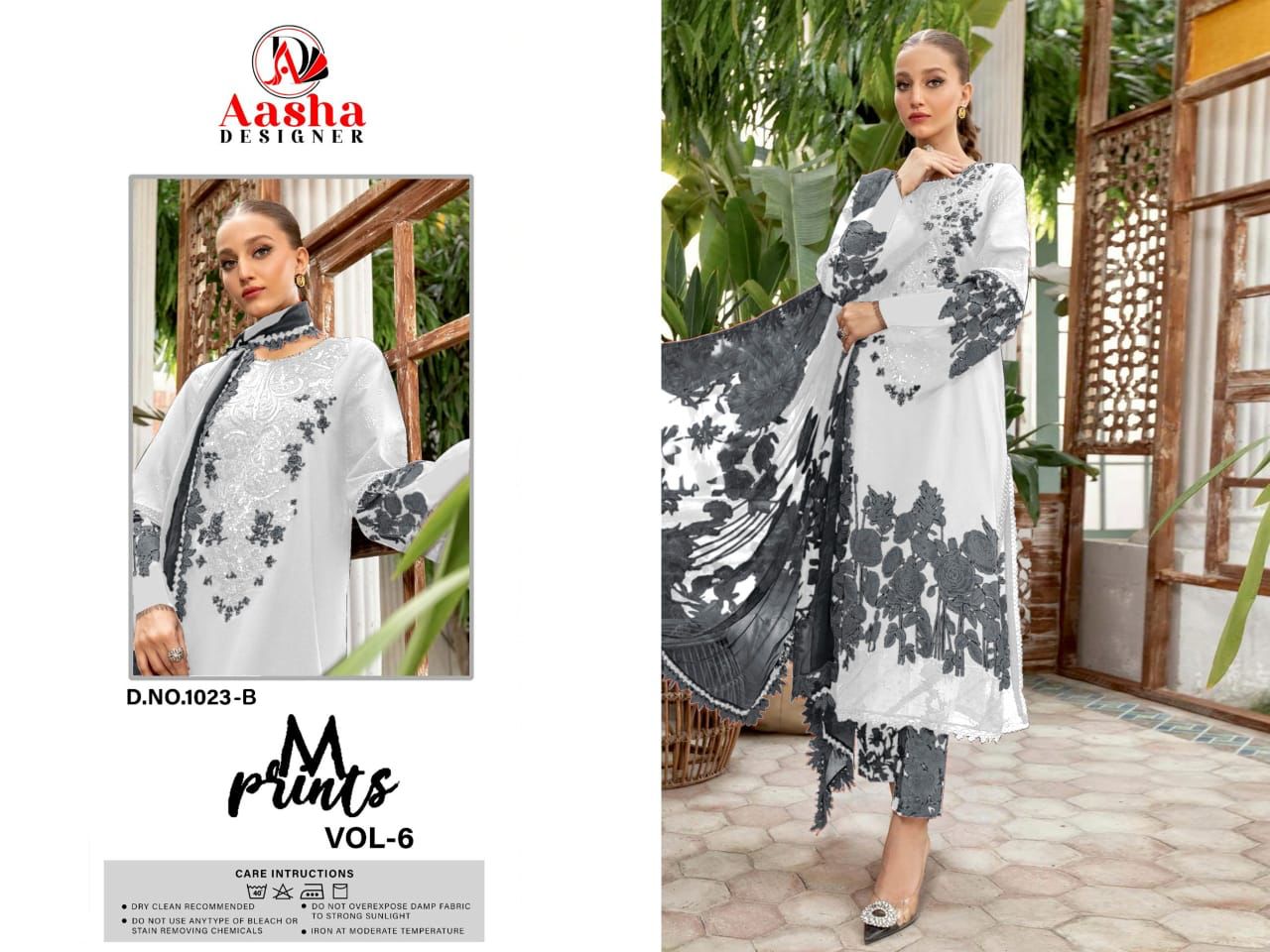 1023B Aasha Designer Print Pakistani Salwar Suits
