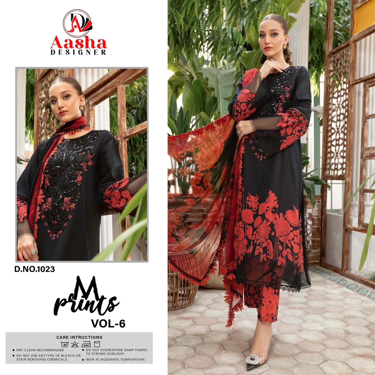 1023 M Prints Vol 6 Aasha Designer Printed Pakistani Patch Suits