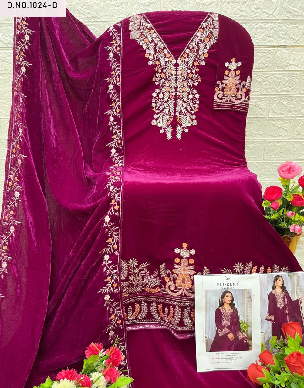 1024B Florent Embroidery Velvet Suits