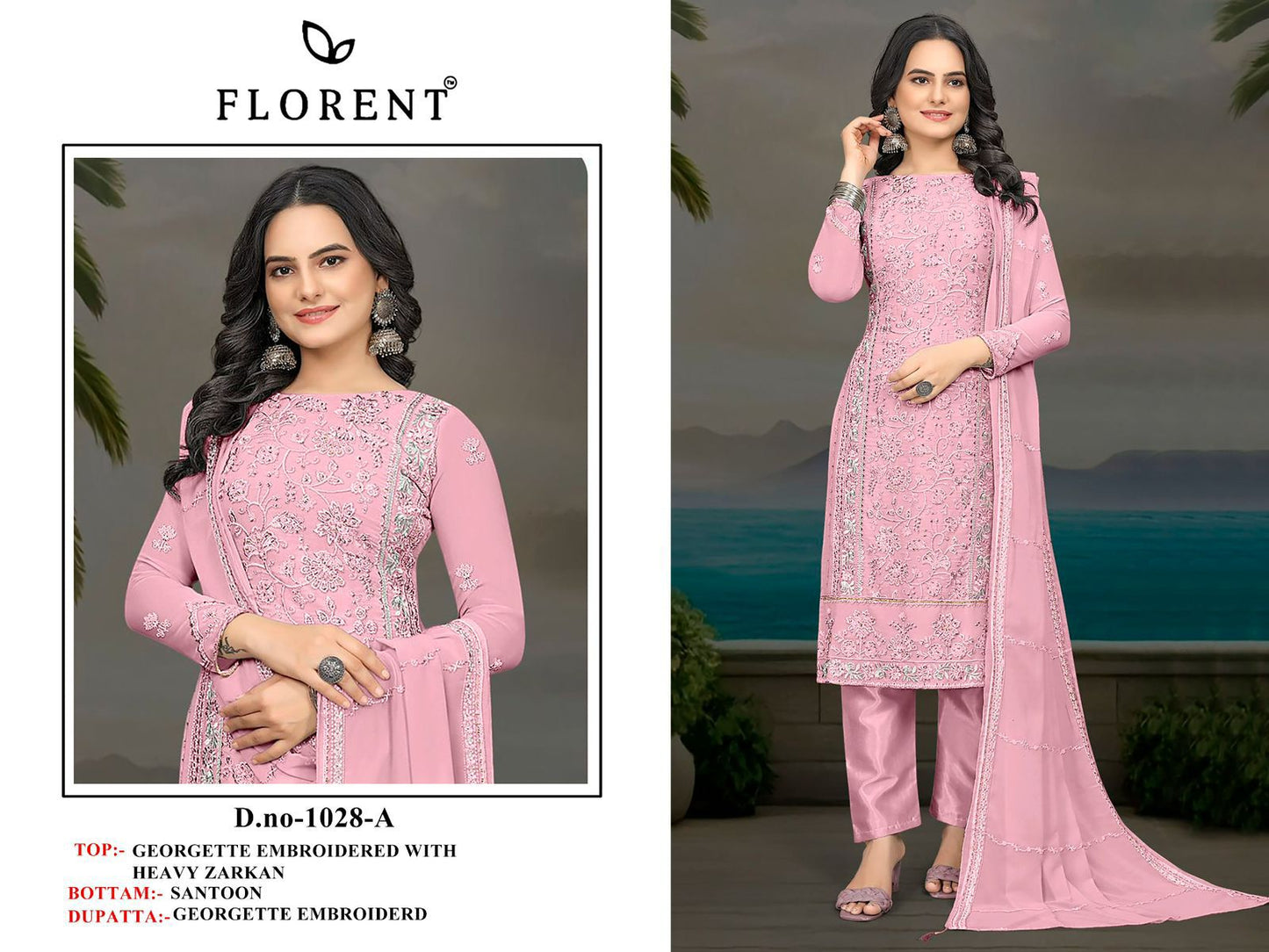 1028-A Florent Georgette Pakistani Salwar Suits