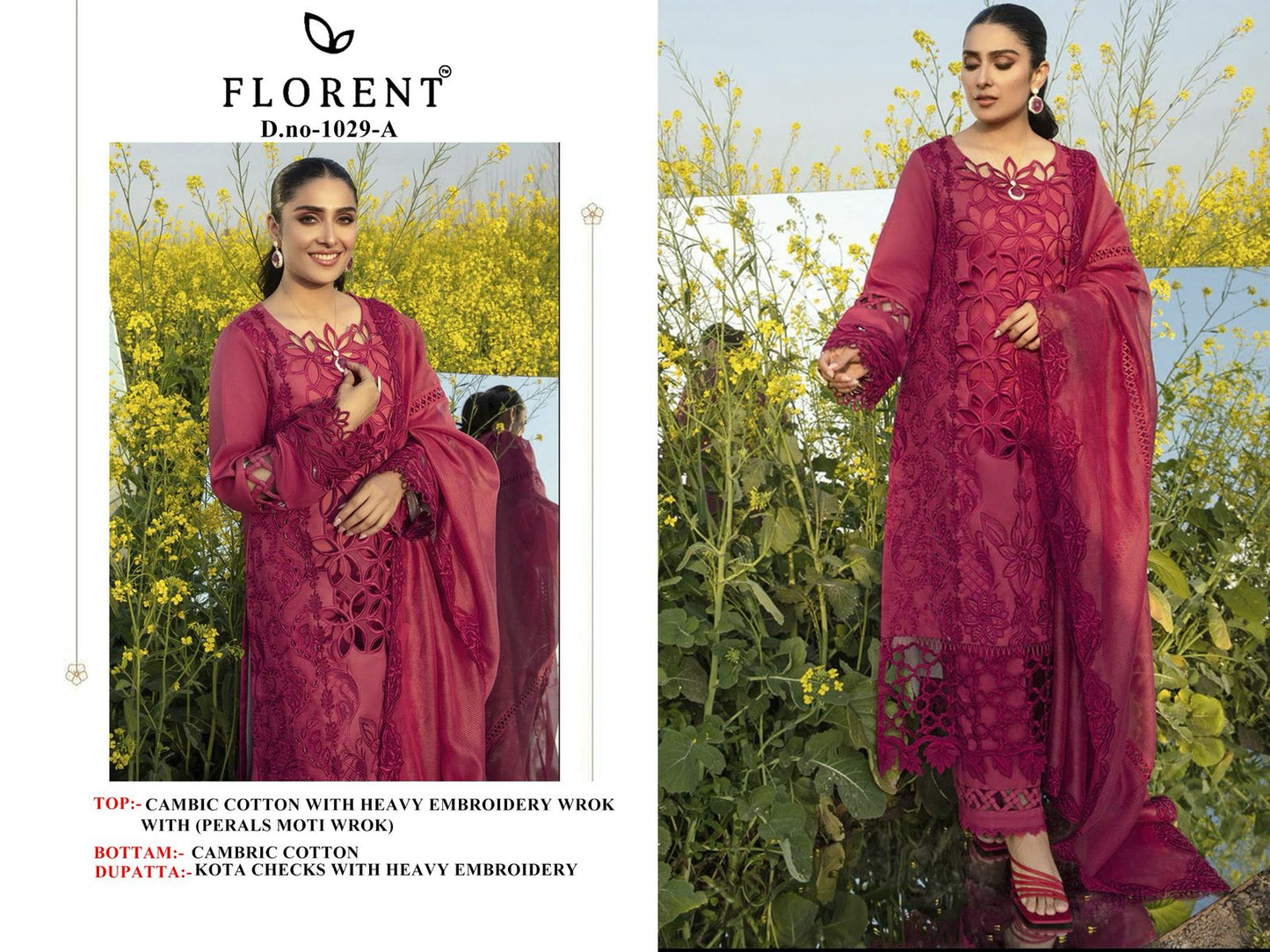 1029-A Florent Embroidery Pakistani Salwar Suits