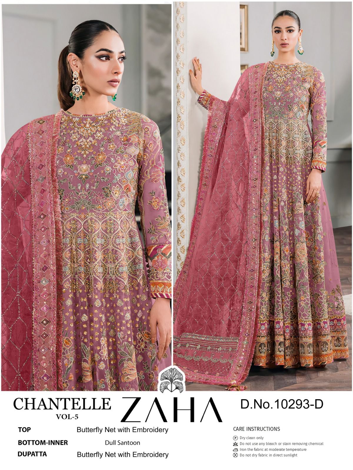 10293-D Chantelle Vol 5 Zaha Embroidery Pakistani Salwar Suits