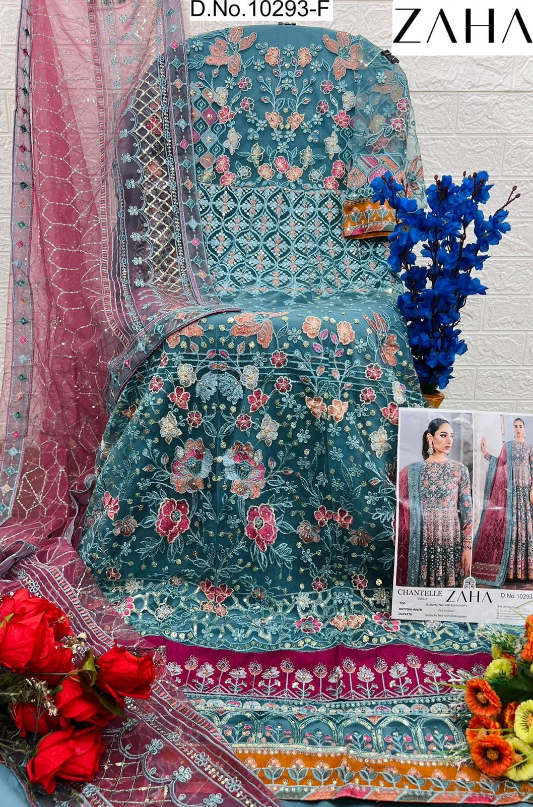 10293-F Chantelle Vol-5 Zaha Embroidery Pakistani Salwar Suits
