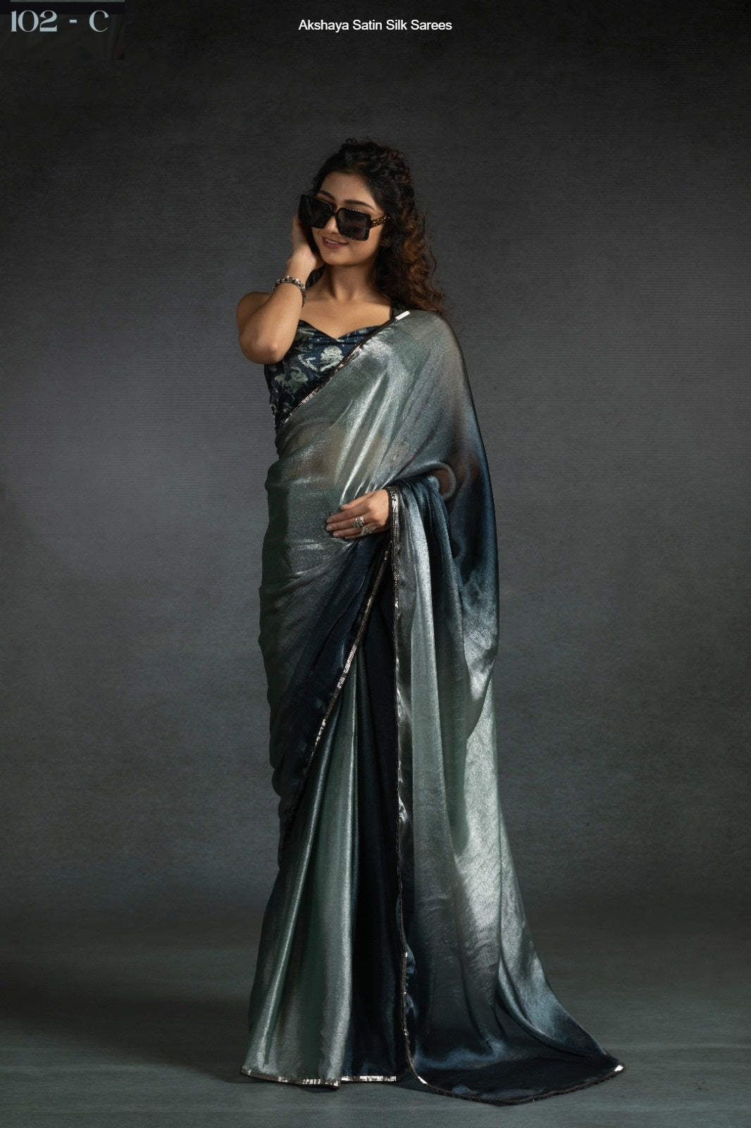 102C Akshaya Satin Silk Sarees