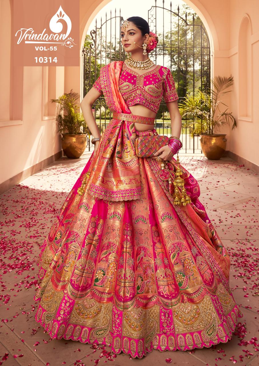 10314 Vrindavan Vol 55 Royal Banarasi Silk Lehenga Choli