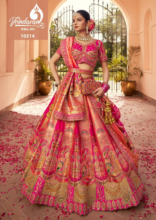 10314 Vrindavan Vol 55 Royal Banarasi Silk Lehenga Choli