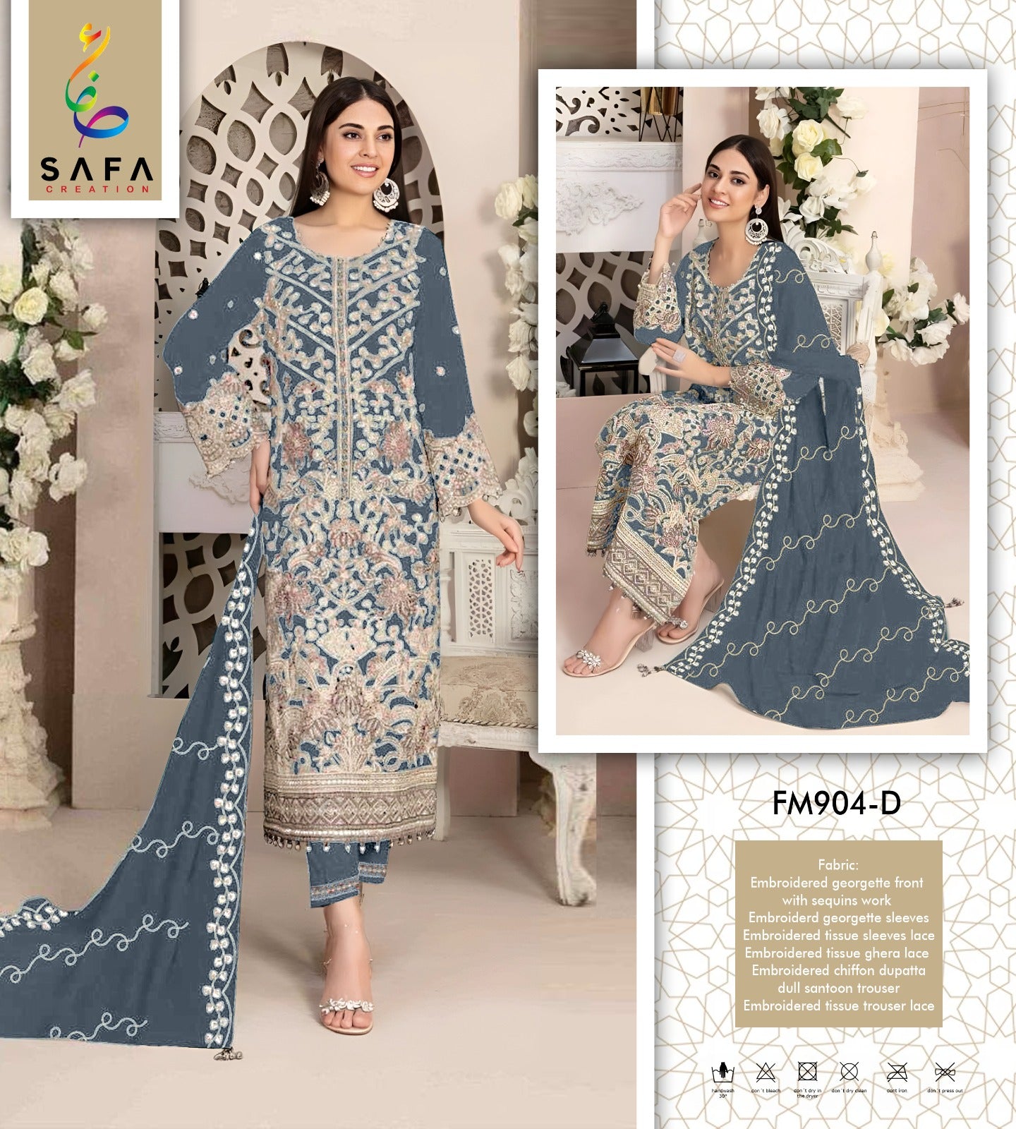 Fm-904D Safa Creation Pakistani Salwar Suits