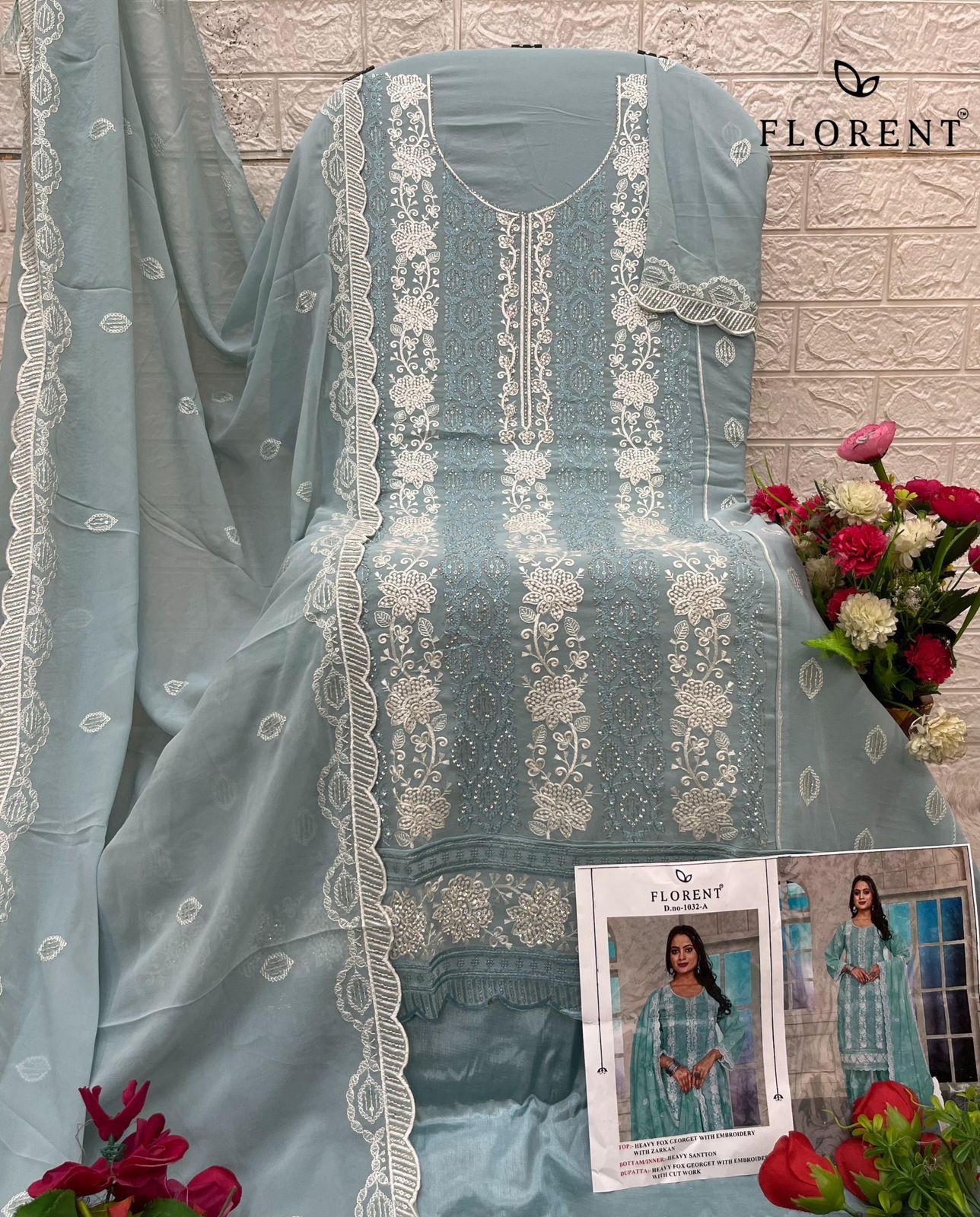 1032-A Florent Georgette Pakistani Salwar Suits