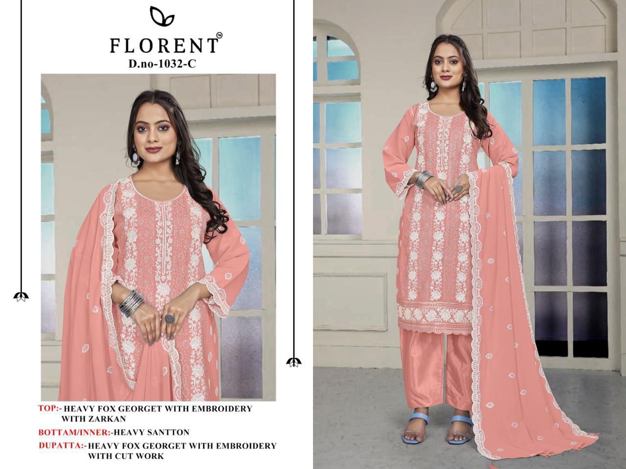 1032-C Florent Georgette Pakistani Salwar Suits