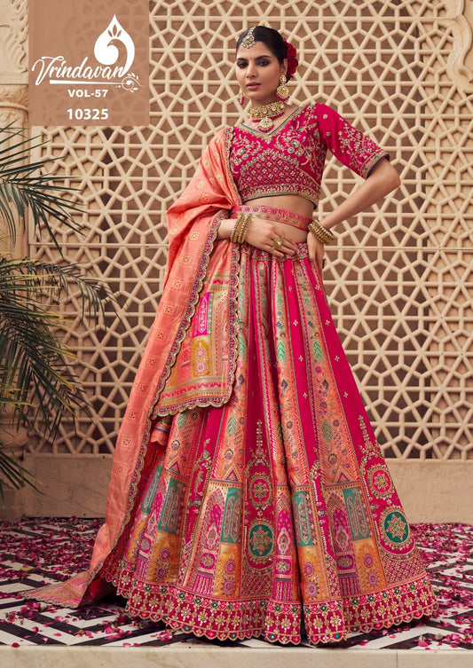 10325 Vrindavan Vol 57 Royal Banarasi Silk Lehenga Choli