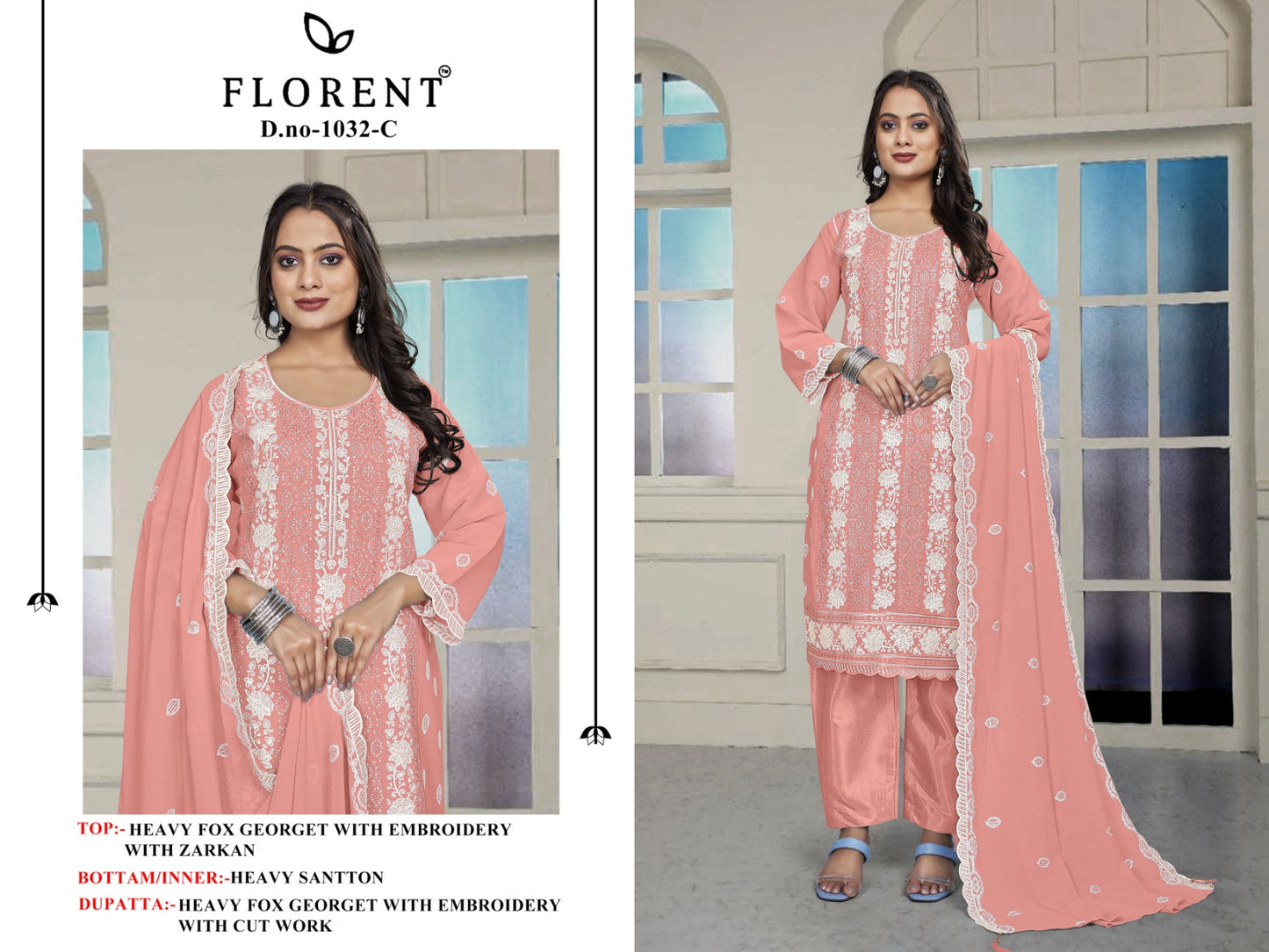 1032C Florent Embroidery Pakistani Salwar Suits