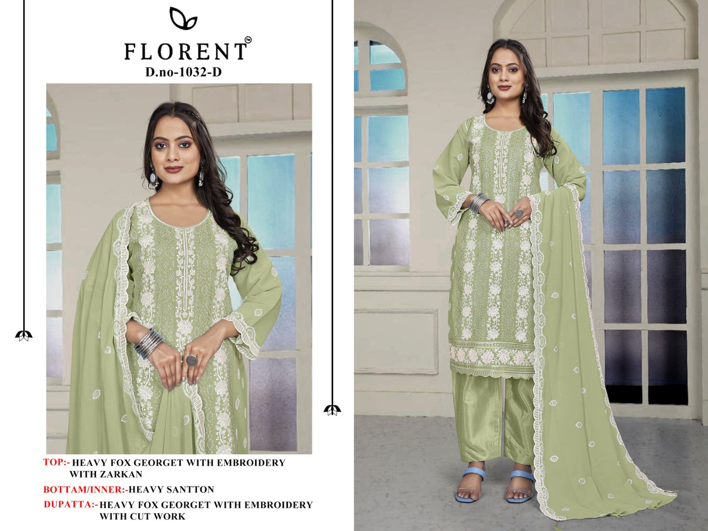 1032D Florent Embroidery Pakistani Salwar Suits