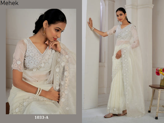 1033-A Mehek Soft Organza Sarees