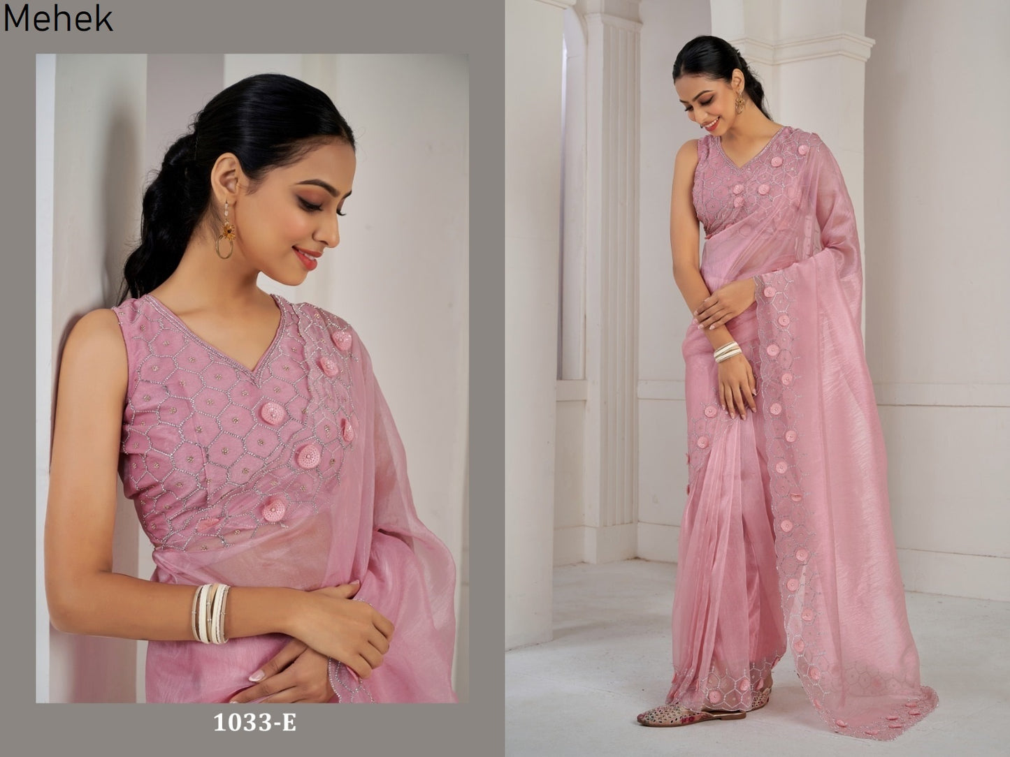 1033-E Mehek Soft Organza Sarees