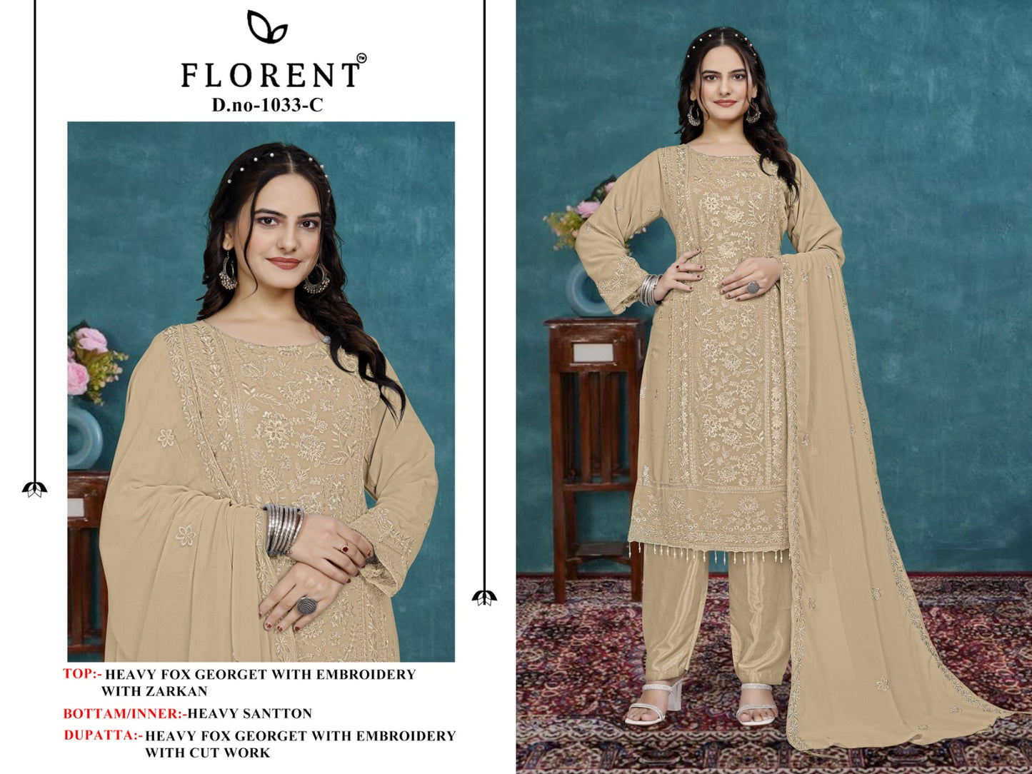 1033C Florent Fox Georgette Pakistani Salwar Suits