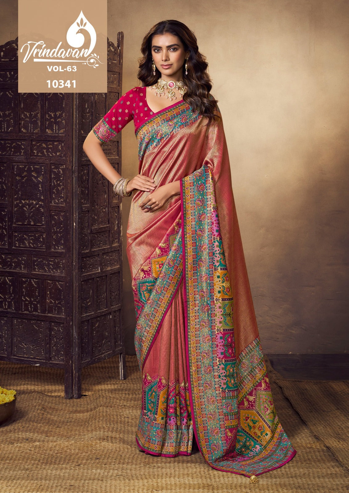 10341 Vrindavan Vol 63 Royal Pure Viscose Sarees