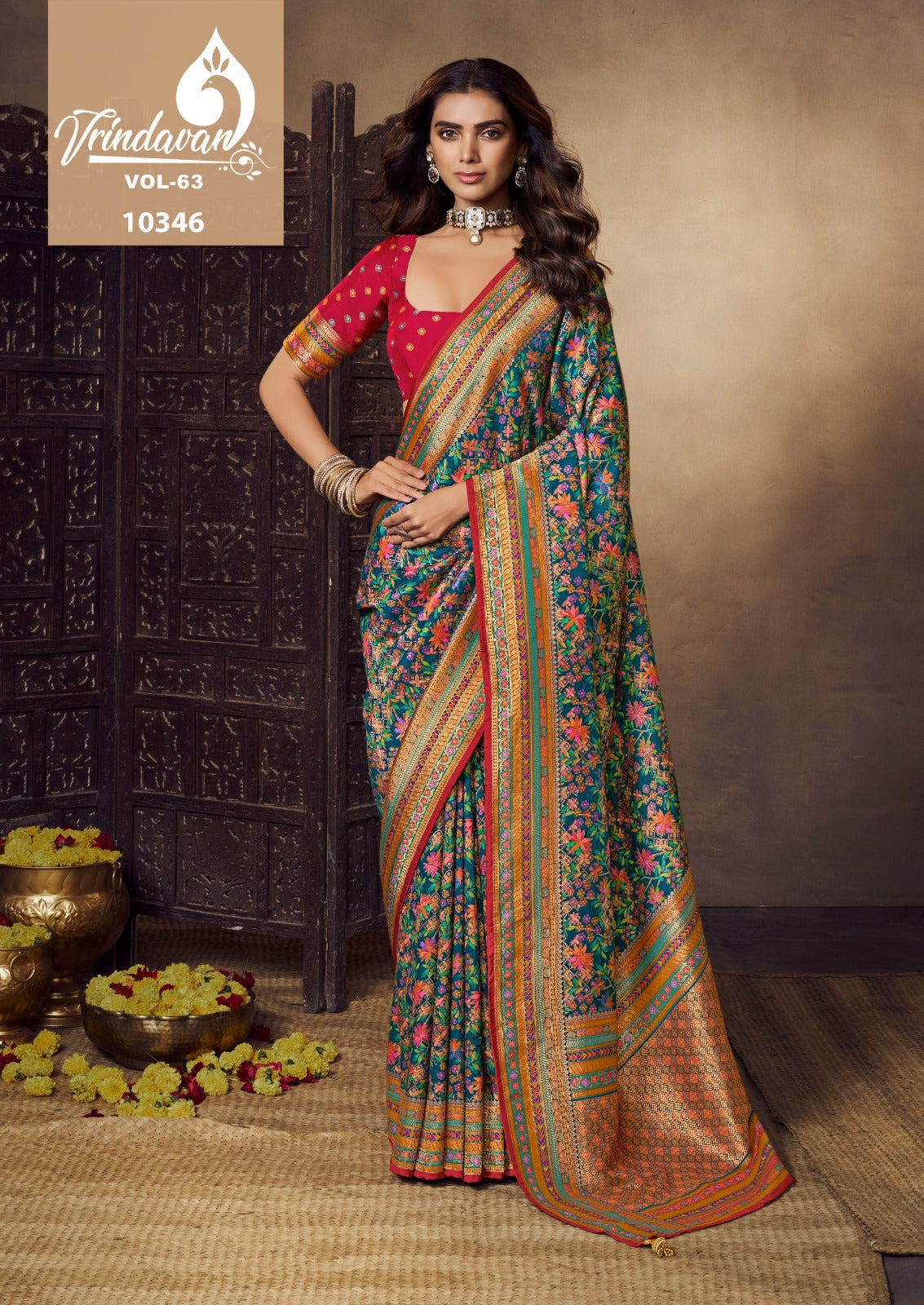 10346 Vrindavan Vol 63 Royal Pure Viscose Sarees