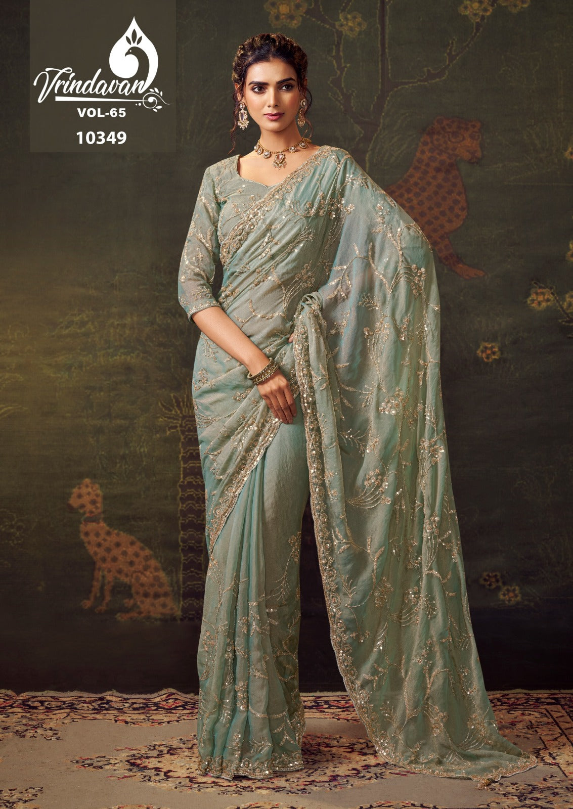 10349 Vrindavan Vol 65 Royal Tissue Sarees