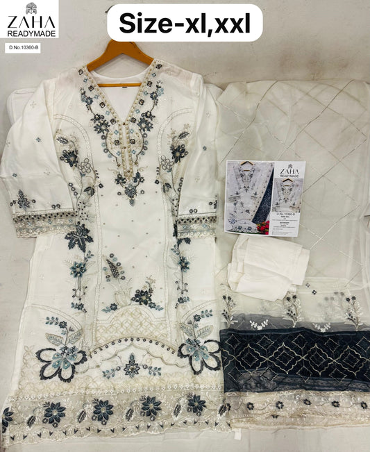 10360B Saara Vol 2 Zaha Organza Pakistani Readymade Suits