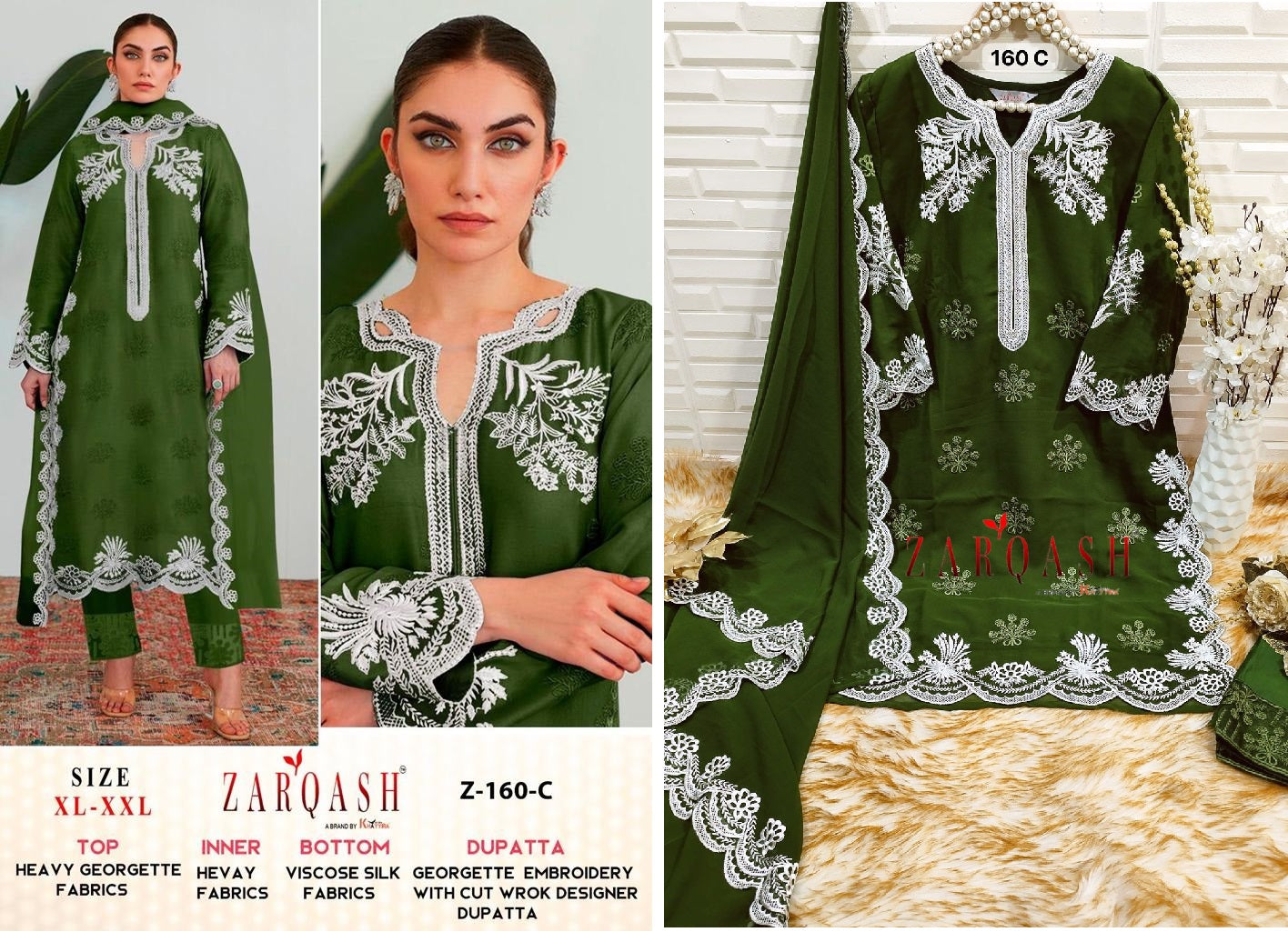 Z-160C Zarqash Pakistani Readymade Suits