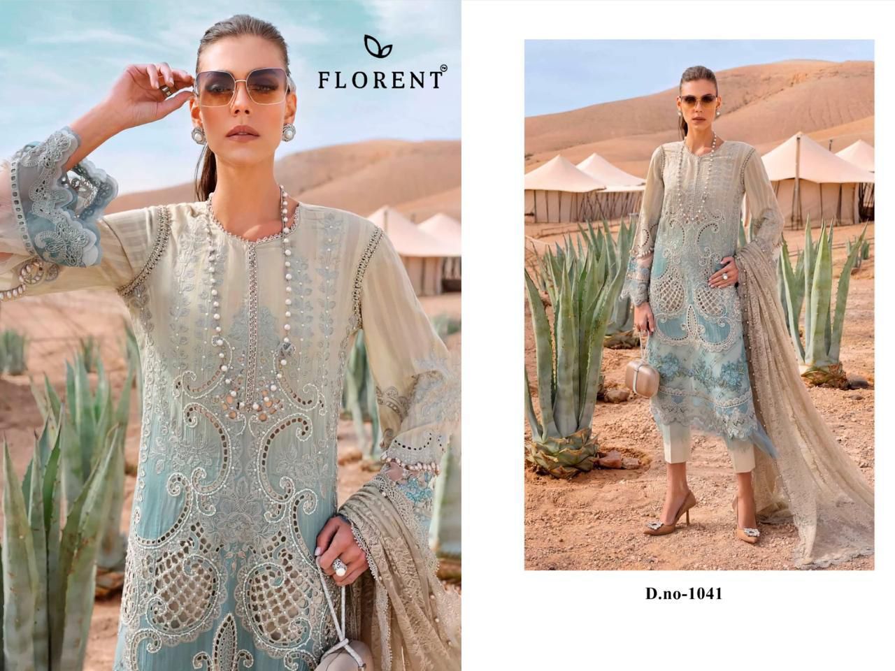1041 Florent Embroidery Pakistani Salwar Suits