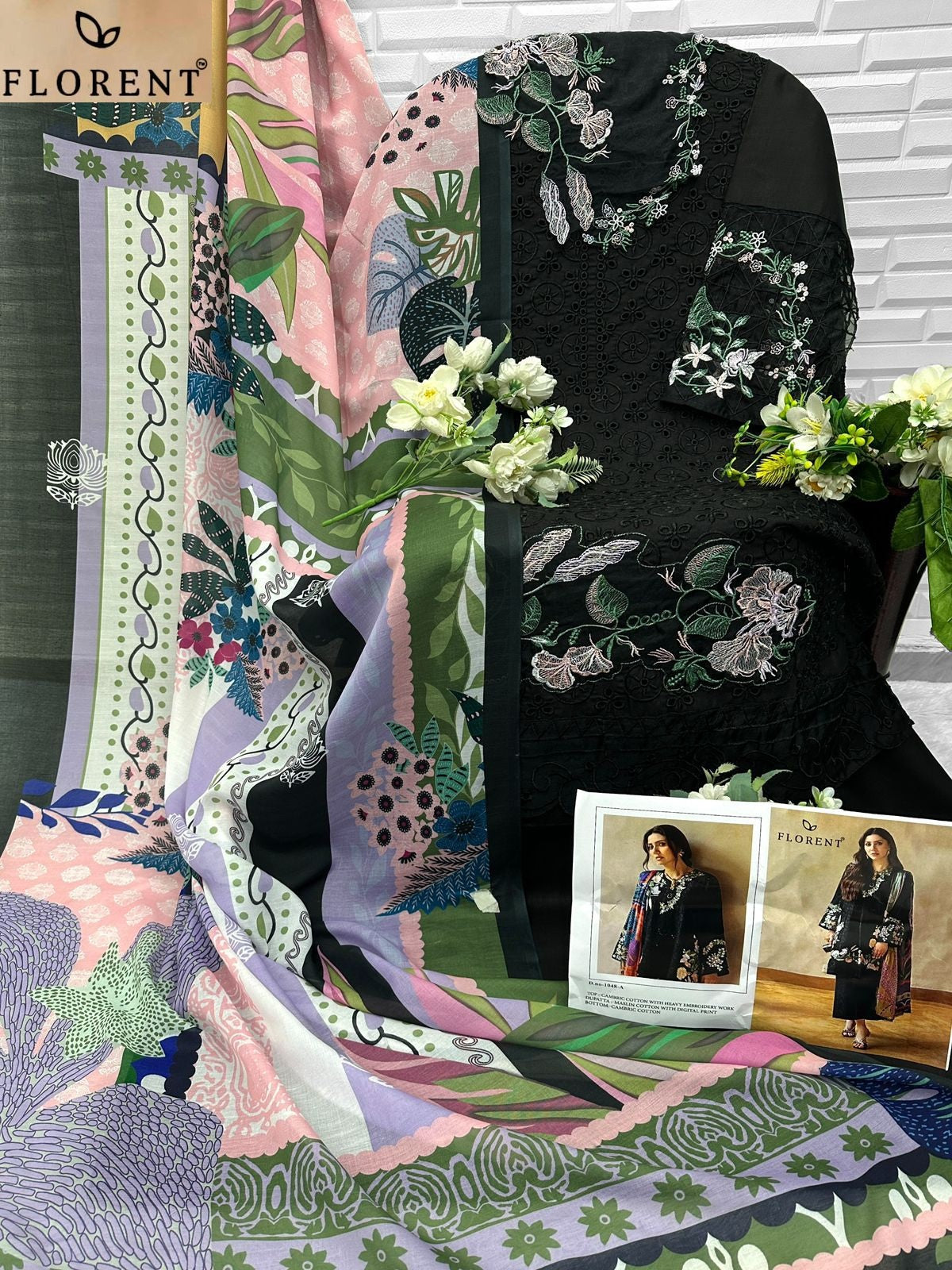 1048-A Florent Cambric Cotton Pakistani Salwar Suits