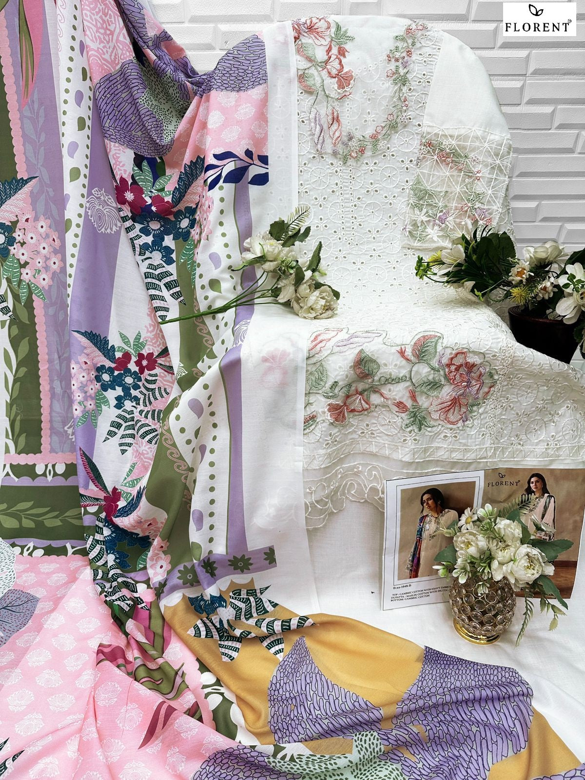 1048-D Florent Cambric Cotton Pakistani Salwar Suits