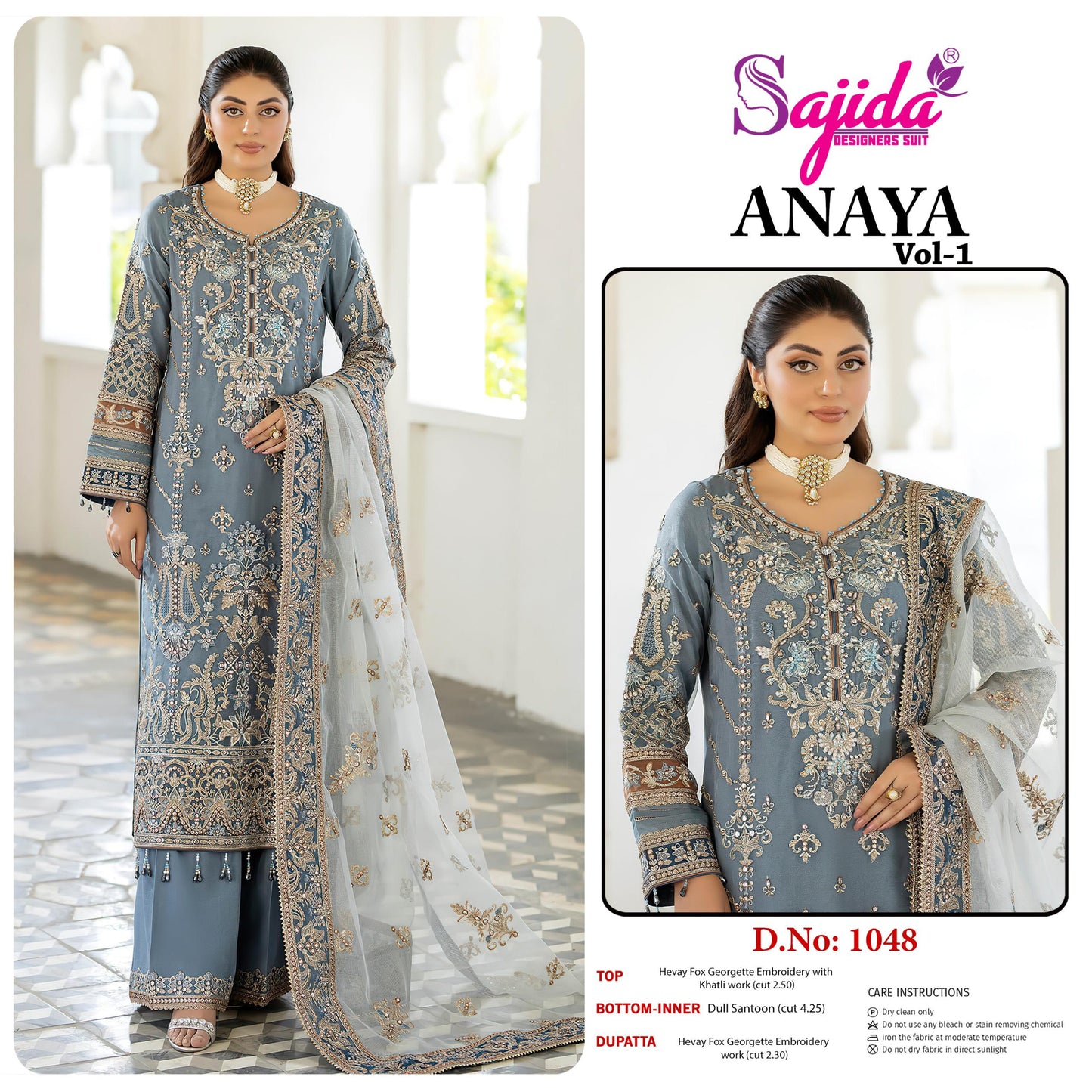 1048 Anaya Vol-1 Sajida Embroidered Pakistani Salwar Suits