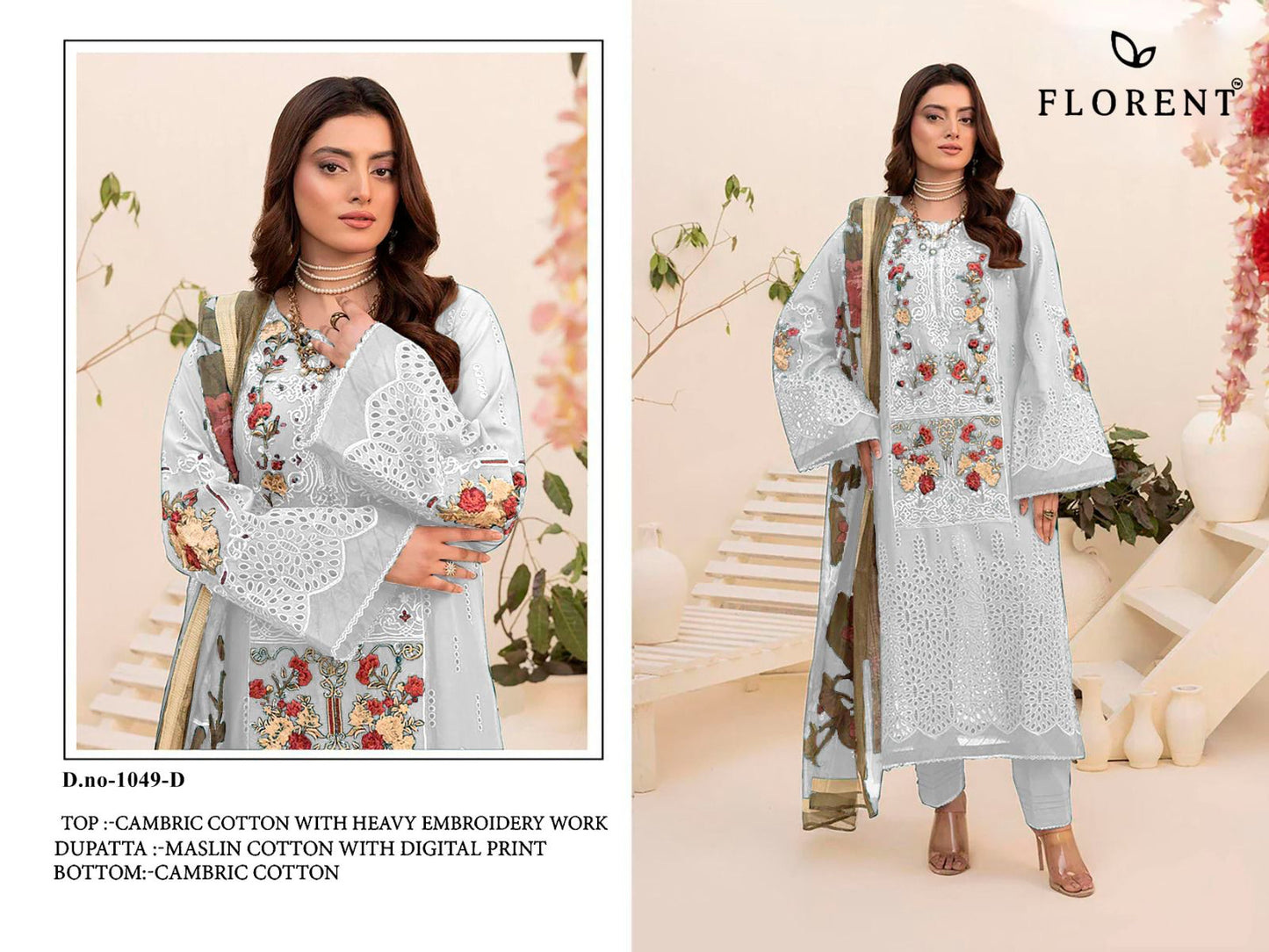 1049-D Florent Cambric Cotton Pakistani Salwar Suits