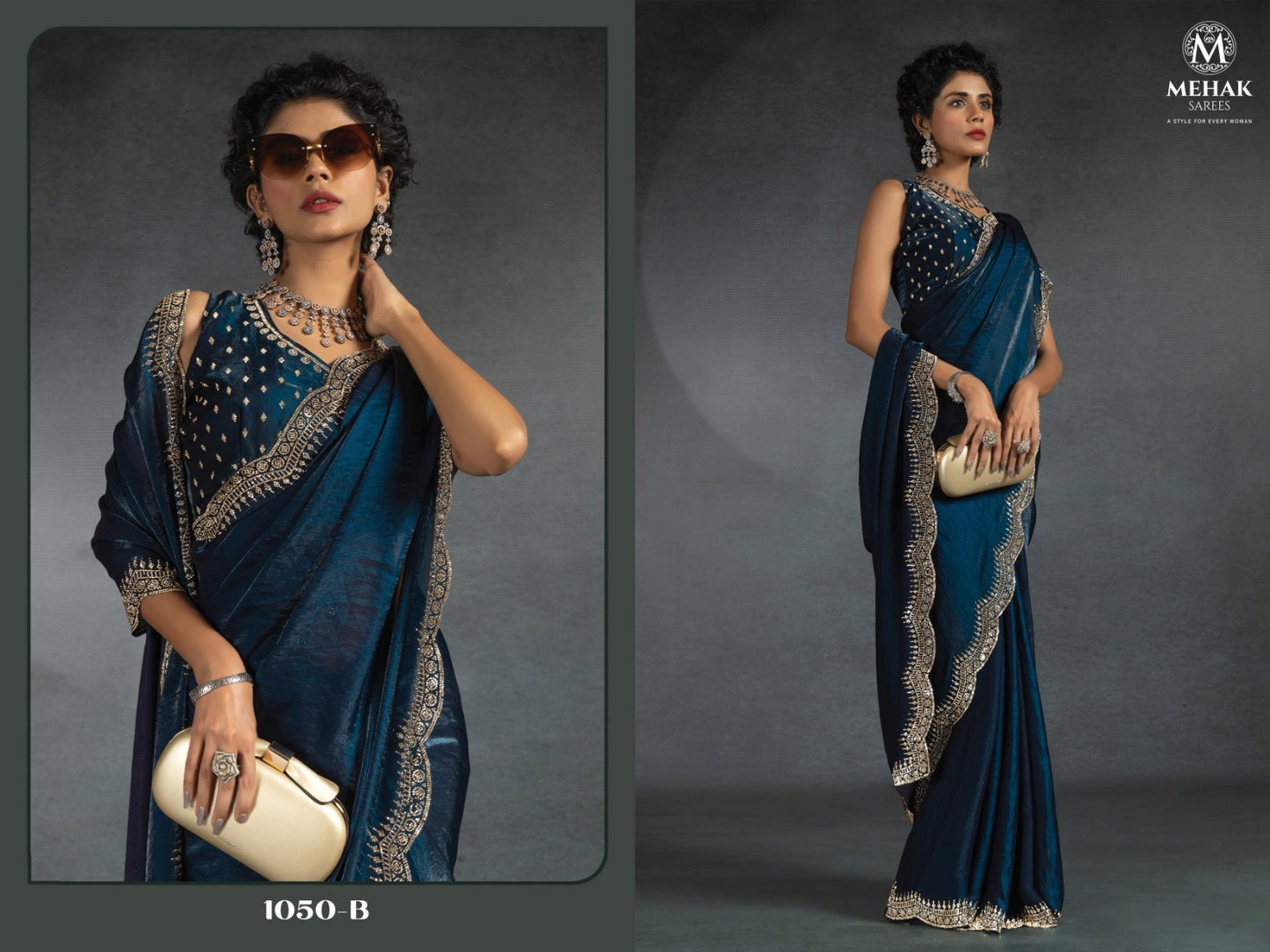 1050-B Mehek Satin Silk Sarees