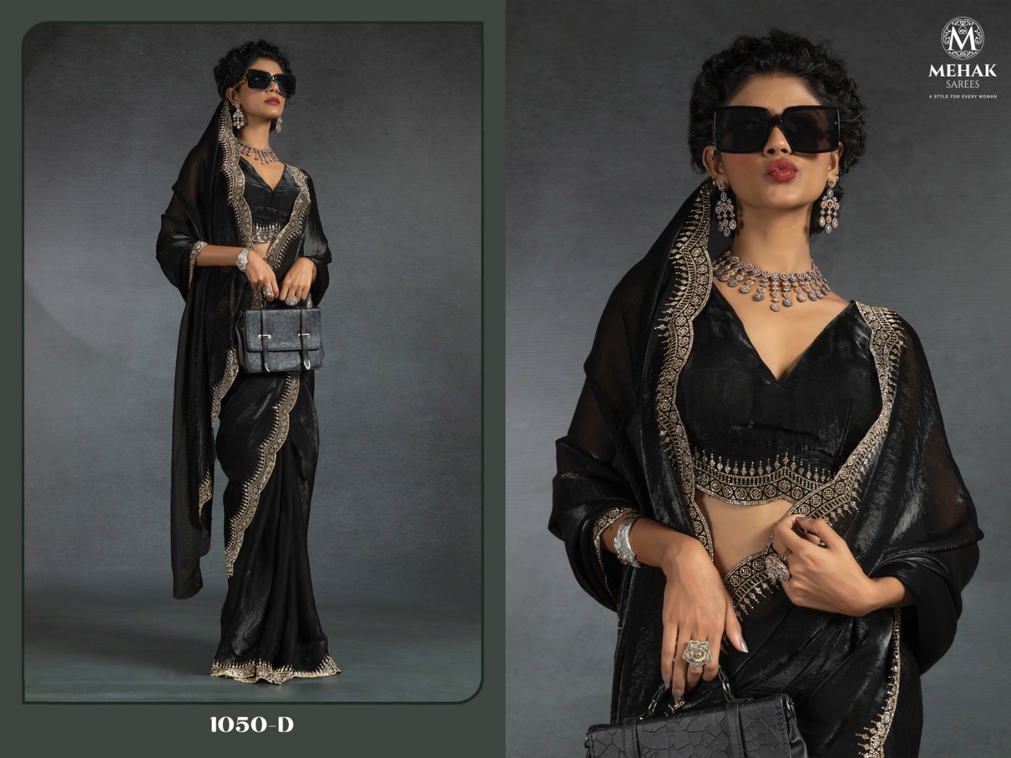 1050-D Mehek Satin Silk Sarees