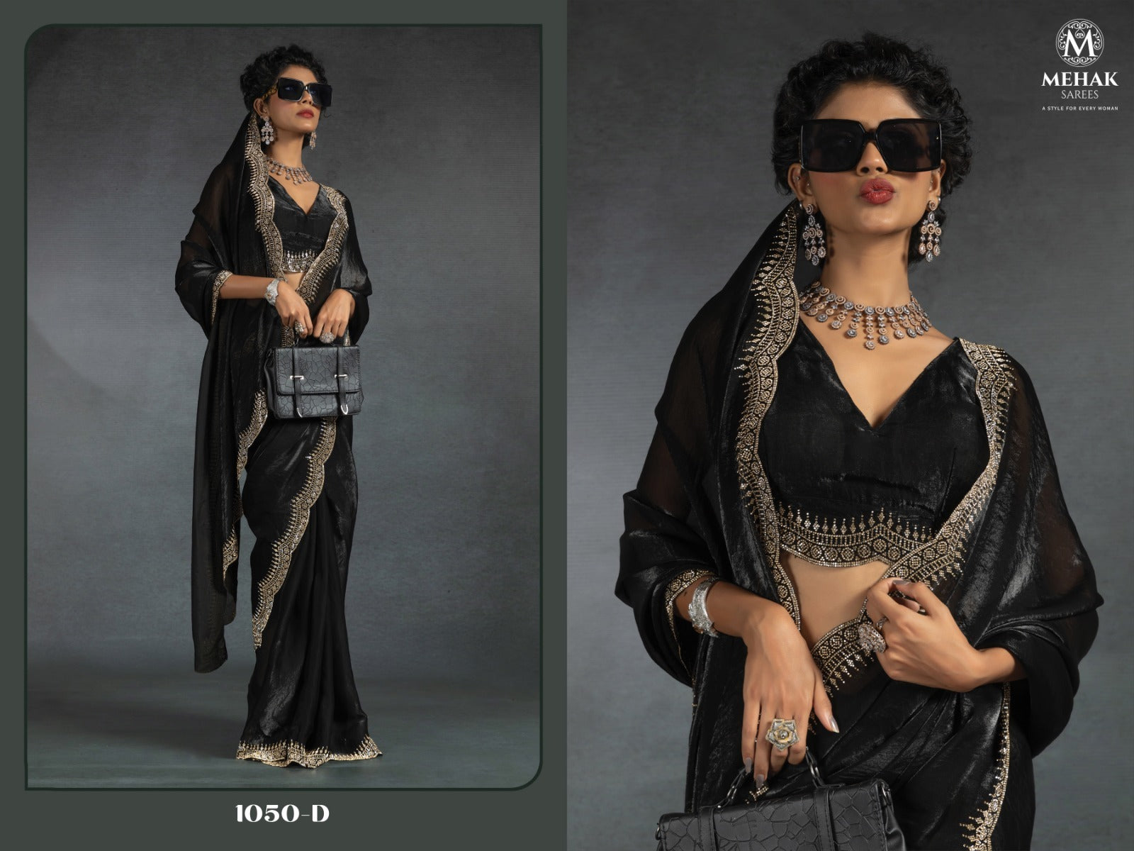 1050-D Mehek Satin Silk Sarees